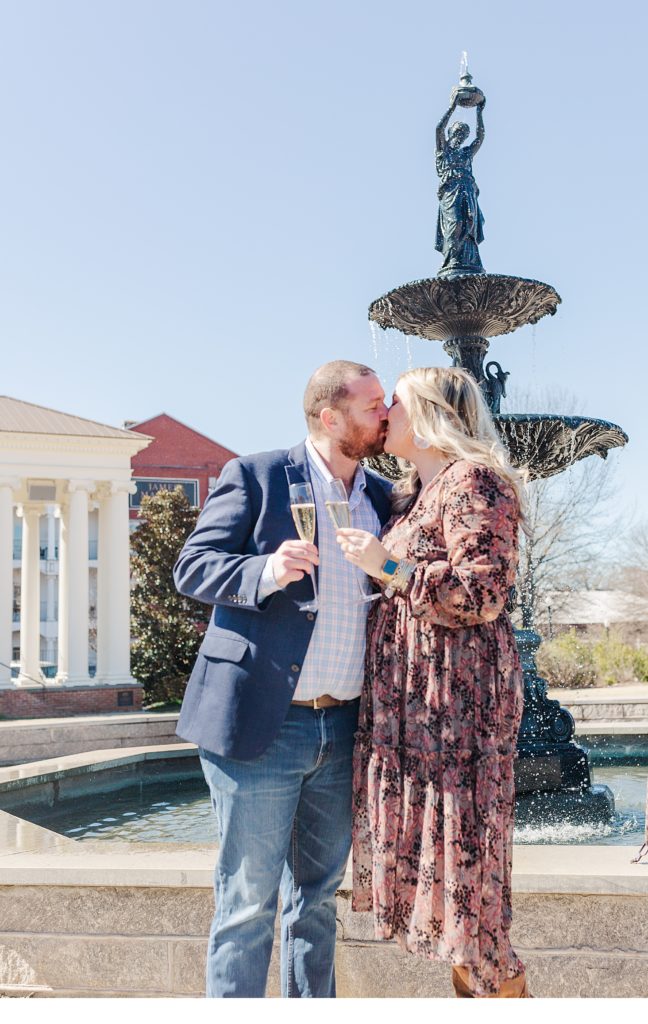 Engagement Photos with Champagne glasses